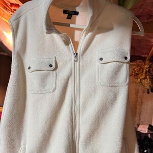 Chaps Women's Cream Fleece Vest